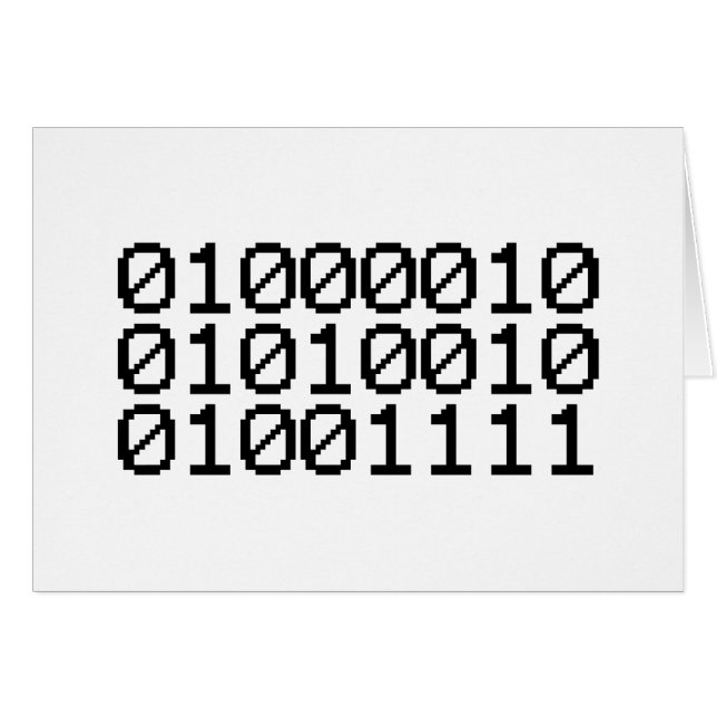 TARJETA BINARY BRO GREETING (Anverso (Horizontal))
