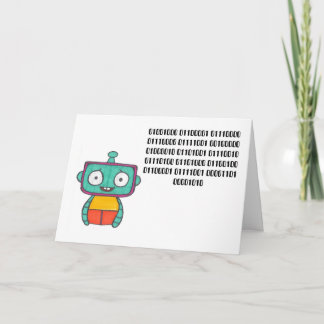 Tarjeta Binary Code Happy Birday Card - Robot