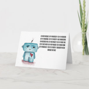 Tarjeta Binary Code Happy Birday Card - Robot