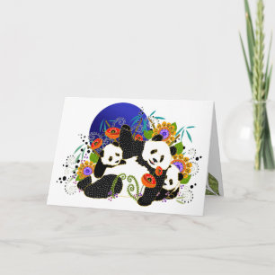 Tarjeta BINDI PANDAS - fondo personalizar
