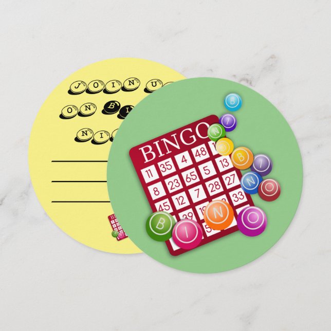 Tarjeta BINGO con bolas BINGO (Anverso / Reverso)