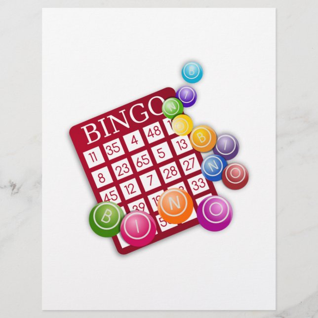 Tarjeta BINGO con bolas BINGO (Anverso)