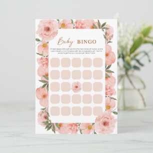 Tarjeta BINGO de Baby Shower Floral de Melocotón E