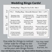 ¡BINGO de boda!  Juego para invitados Negro Blanco