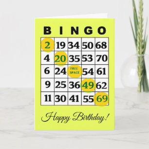 Tarjeta BINGO de cumpleaños feliz