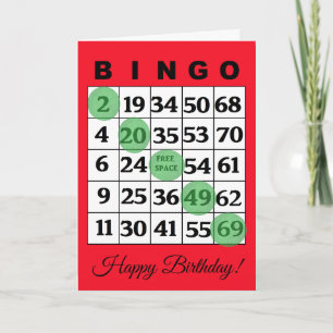 Tarjeta BINGO de cumpleaños feliz