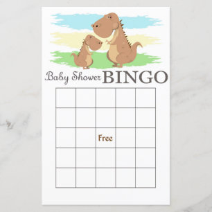 Tarjeta bingo de ducha de bebé dinosaurio, bingo d