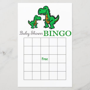 Tarjeta bingo de ducha de bebé dinosaurio, bingo d