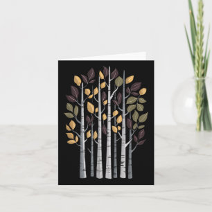 Tarjeta Birch Tree Otumn Lover Fall Season Autumn Leaves