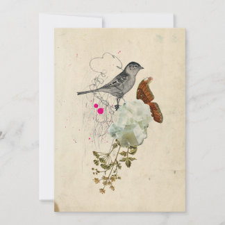 Tarjeta Bird and Moth Blank