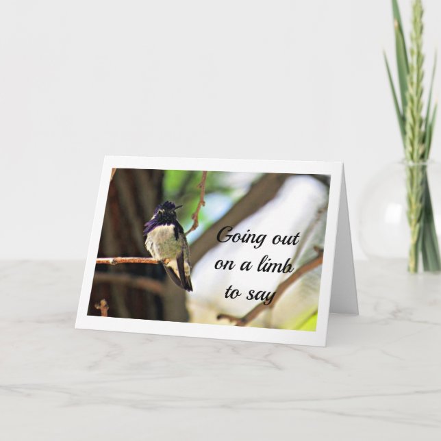 TARJETA BIRD SALE DE UN LÍMBOLO PARA DECIR FELIZ CUMPLEAÑO (Anverso)