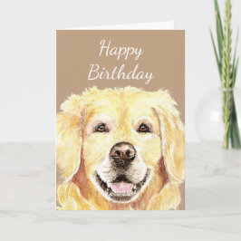 Tarjeta Birday Blank Watercolor Golden Retriever Dog