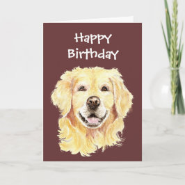 Tarjeta Birday Blank Watercolor Golden Retriever Dog