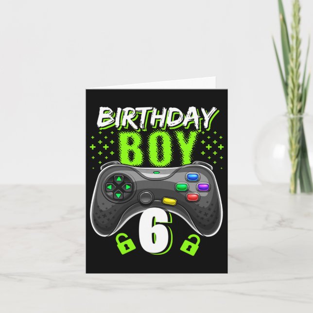 Tarjeta Birday Boy 6 Video Game Controller Gamer 6Bir (Anverso)