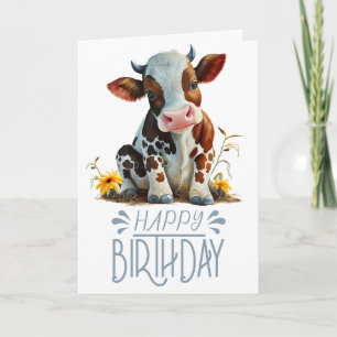 Tarjeta Birday Boy Cute Cow