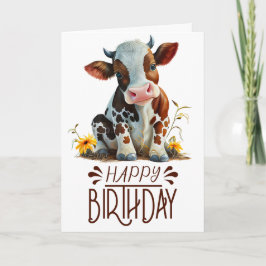 Tarjeta Birday Boy Cute Cow
