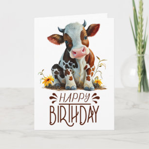 Tarjeta Birday Boy Cute Cow