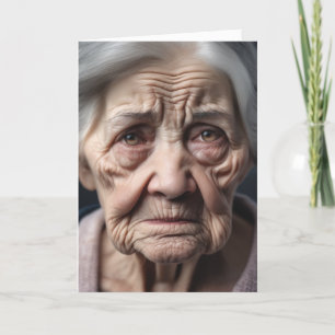 Tarjeta Birday Cranky Old Lady Face