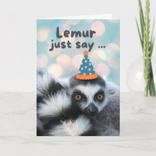 Tarjeta Birday Cute Ring Tail Lemur Pun