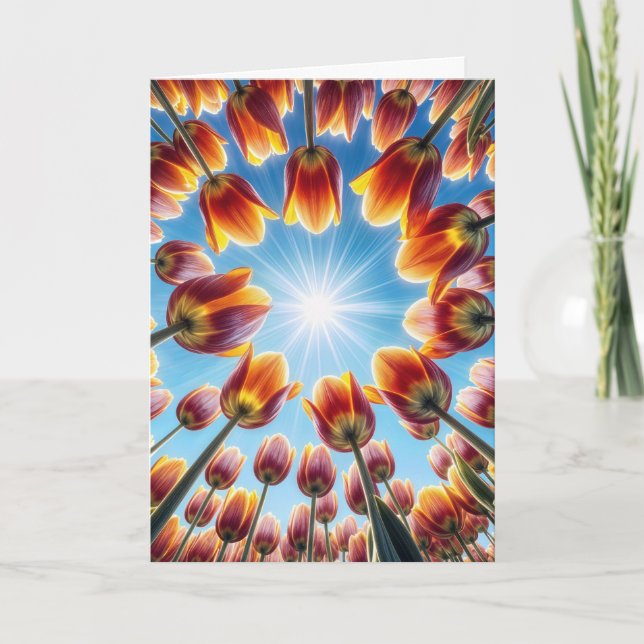 Tarjeta Birday Dutch Tulip Garden (Anverso)