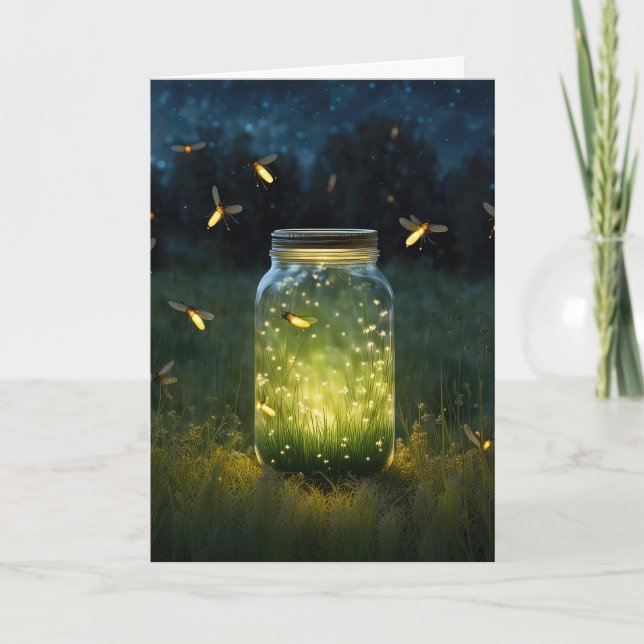 Tarjeta Birday Firefly Jar (Anverso)