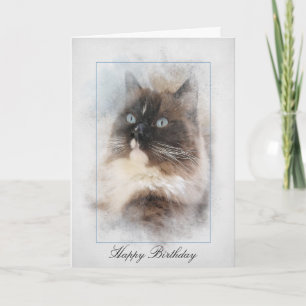 Tarjeta Birday Ragdoll Cat