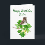 Tarjeta Birday Sister Song Sparrow Bird<br><div class="desc">Perfecto si te gustan los pájaros,  los pájaros o los gorriones. Watercolor Song Sparrow Bird para la hermana que aprecias com. com</div>
