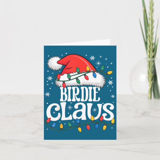 Tarjeta Birdie Claus Funny Xmas Christmas Grandma Holiday  (Anverso)