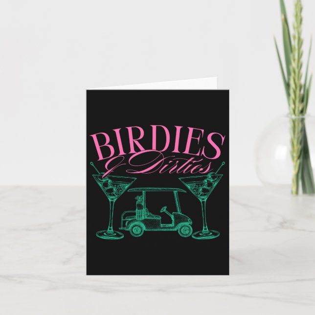 Tarjeta Birdies And Dirties Golf Birthday Dirty Martini Ta (Anverso)