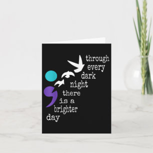 Tarjeta Birds Semicolon Gift Suicidio Prevención de Suicid