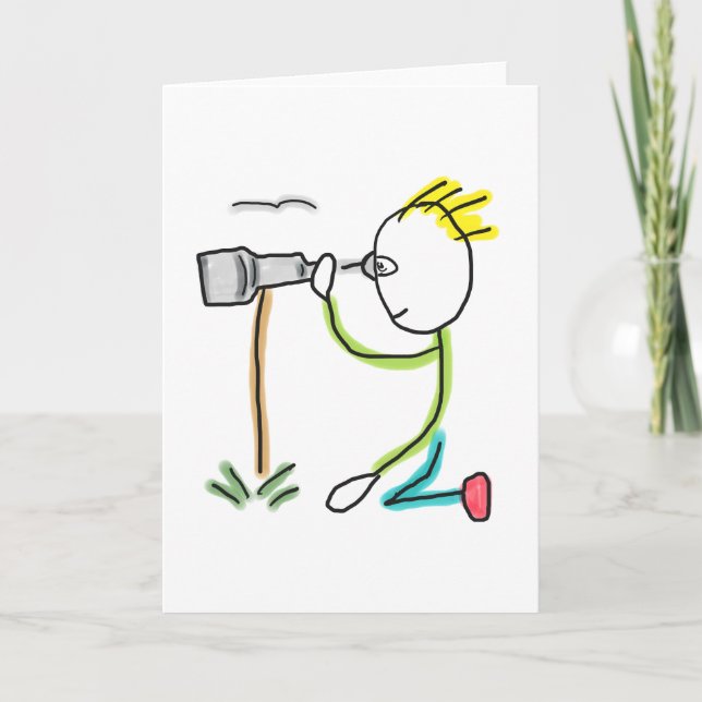 Tarjeta Birdwatching Stickman (Anverso)
