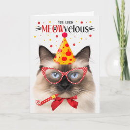 Tarjeta Birman Cat MEOWvelous Birthday