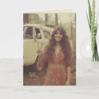 TARJETA BIRTHDAY 1970'S GIRL OFF GRID GREETING CARD