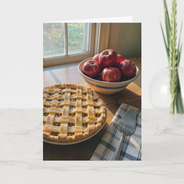 Tarjeta Birthday Apple Pie By a Farmhouse Window (Anverso)