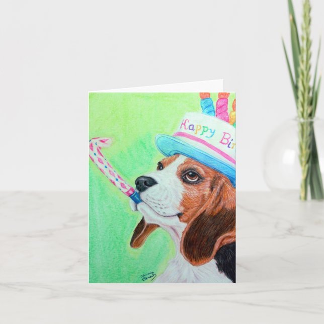 Tarjeta Birthday Beagle (Anverso)