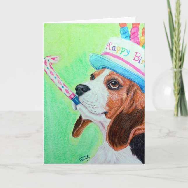 Tarjeta Birthday Beagle (Anverso)