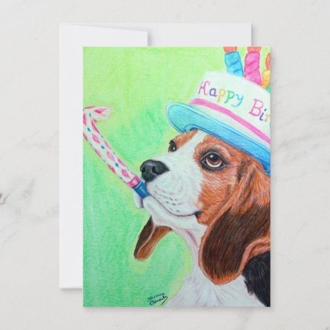 Tarjeta Birthday Beagle (Anverso)
