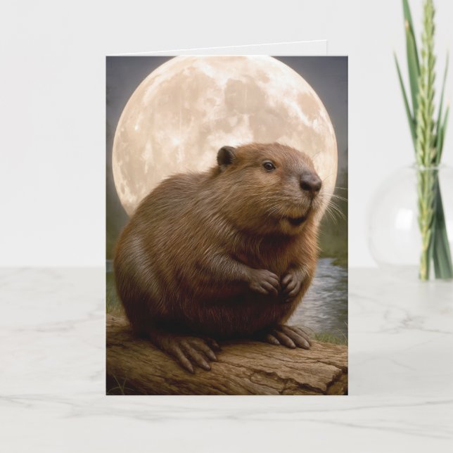 Tarjeta Birthday Beaver (Anverso)