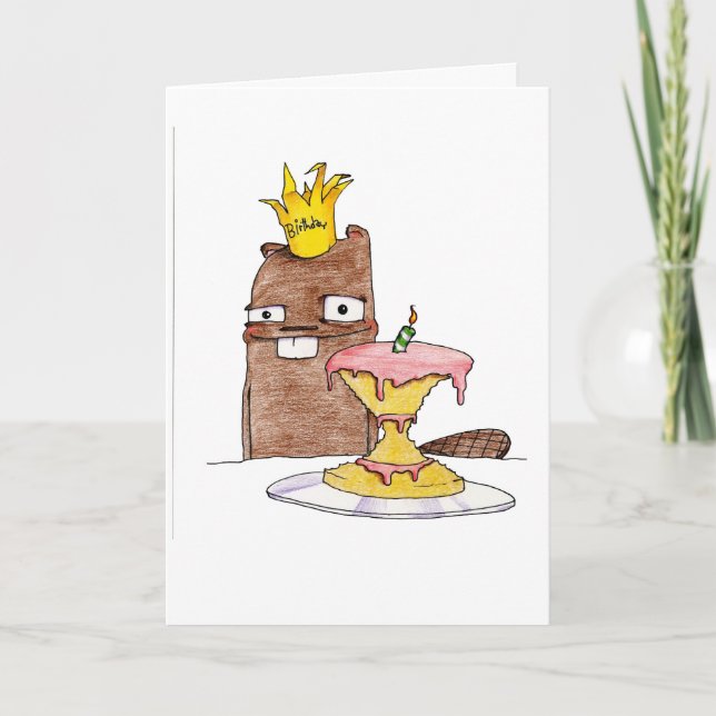 Tarjeta Birthday Beaver (Anverso)