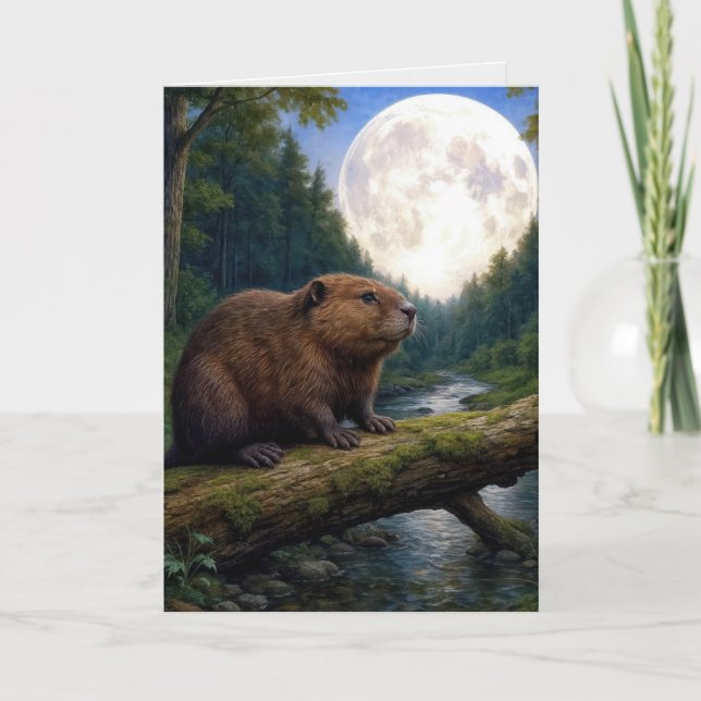 Tarjeta Birthday Beaver Moon (Anverso)