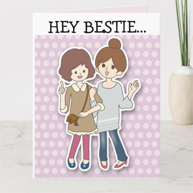 TARJETA BIRTHDAY BEST FRIEND (BFF) GIGANTE CARTAS DE TAMAÑ (Anverso)