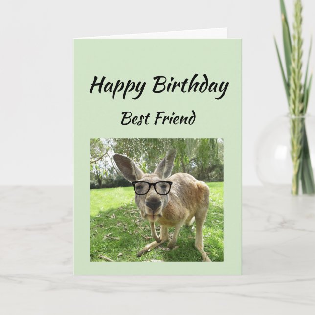 Tarjeta Birthday Best Friend Never Find Another Animal Fun (Anverso)