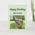 Tarjeta Birthday Best Friend Never Find Another Animal Fun<br><div class="desc">Happy Birthday Best Friend  even with my glasses on I couldn't find another friend as awesome as you.  Funny Glasses Kangaroo animal humor</div>