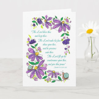 Tarjeta Birthday Blessings Scripture Numbers 6:24-26