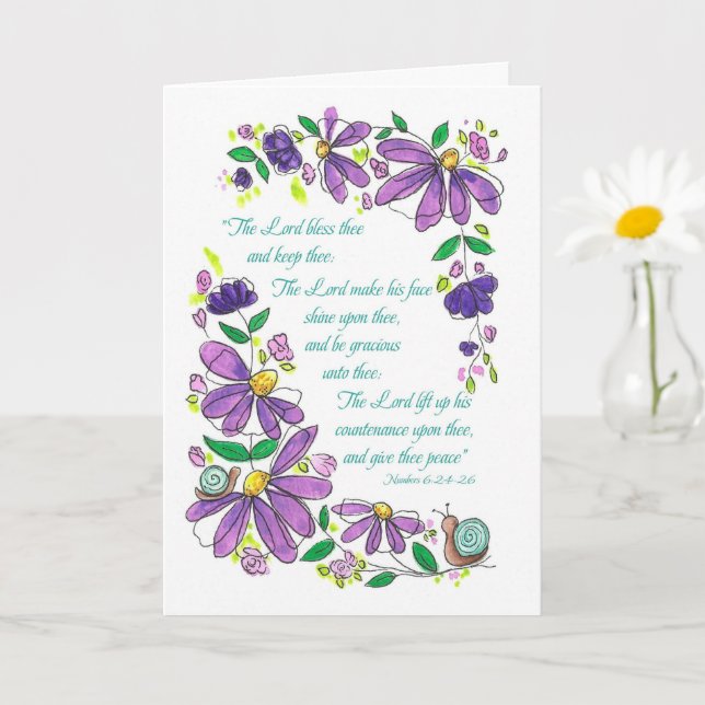 Tarjeta Birthday Blessings Scripture Numbers 6:24-26 (Planta pequeña)