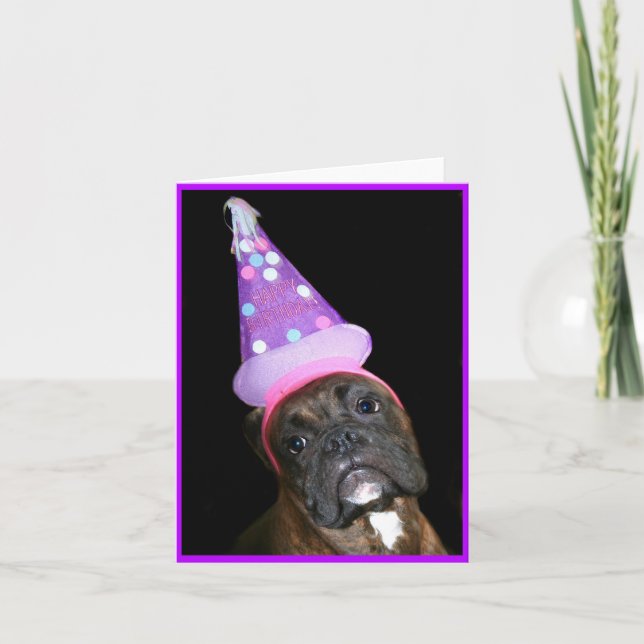 Tarjeta Birthday Boxer Notecard (Anverso)