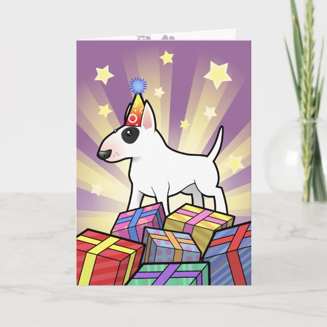 Tarjeta Birthday Bull Terrier (Anverso)
