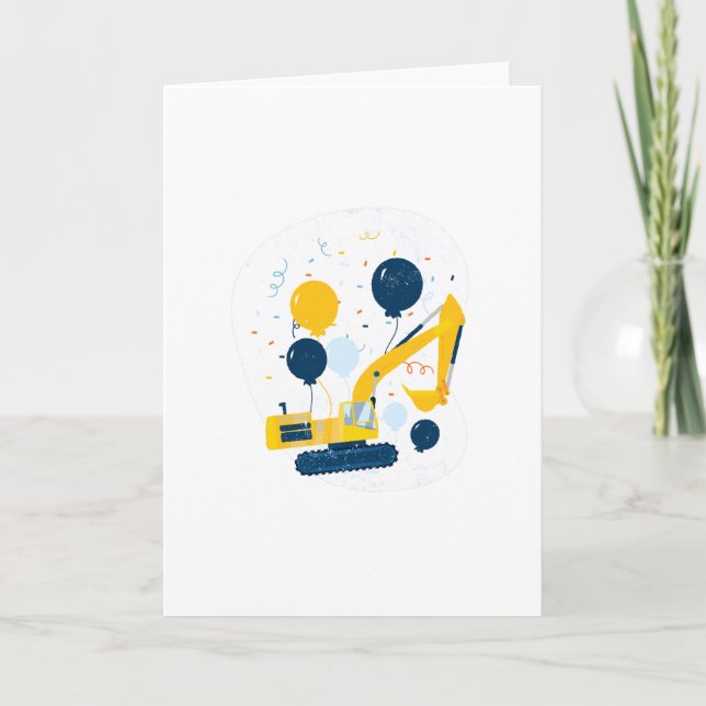 Tarjeta Birthday Bulldozer (Anverso)