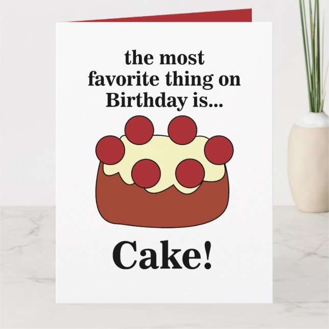 Tarjeta Birthday Cake Party (Anverso)