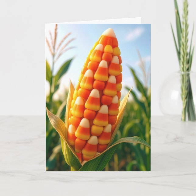 Tarjeta Birthday Candy Corn On the Cob  (Anverso)